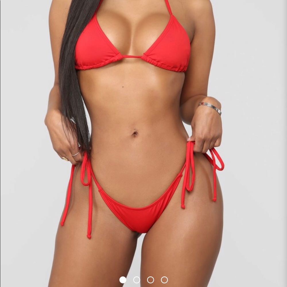 Fashion nova what a beach tiny bikini set red